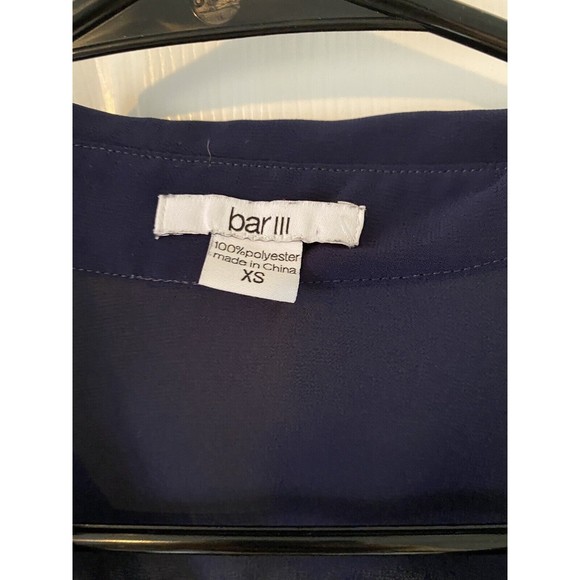 Bar III Navy Open Triangle Sheer Top XS - Picture 5 of 5